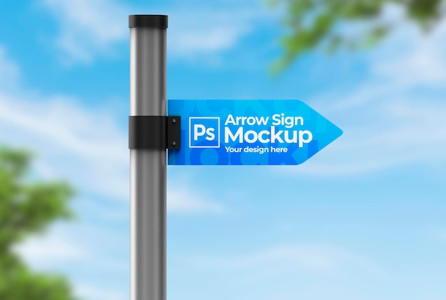 Isolated 3D of street arrow sign mockup for promotions, advertising or branding.