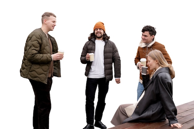 Isolated adults having fun