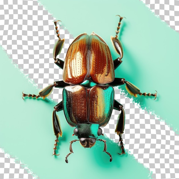 PSD Изолированный воздушный вид жука на прозрачном фоне