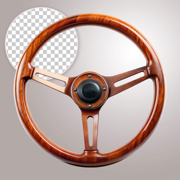 PSD isolated antique wooden car wheel on transparent background