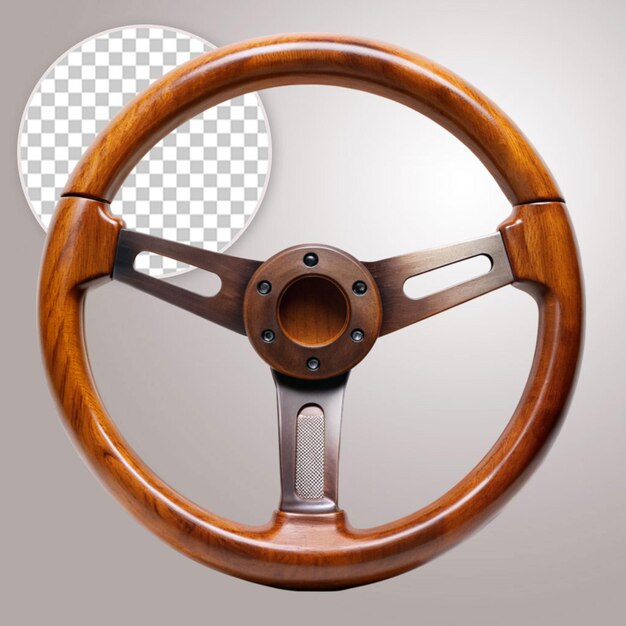 PSD isolated antique wooden car wheel on transparent background