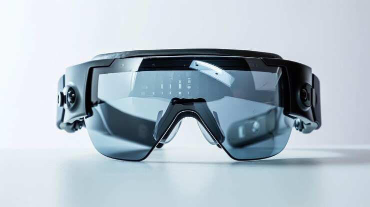 PSD isolated augmented reality glasses on transparent background