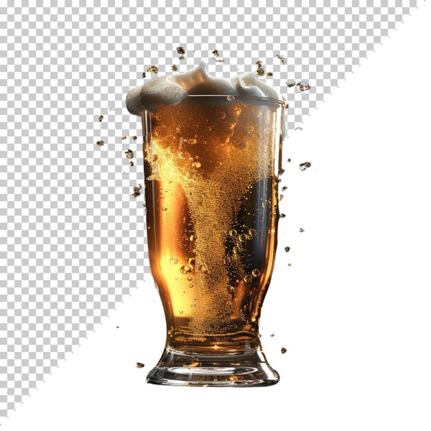 Isolated beer composition on transparent background