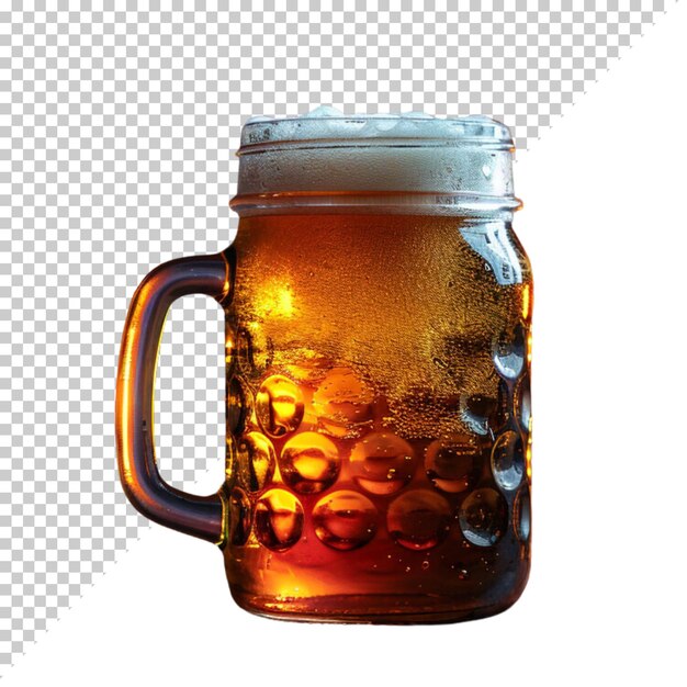 Isolated beer composition on transparent background