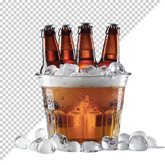 PSD isolated beer composition on transparent background