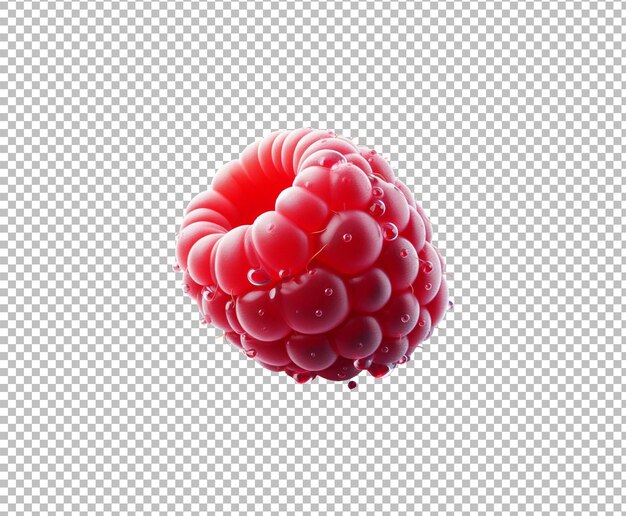 Isolated berry One single fresh raspberry isolated transparent background Ai generative