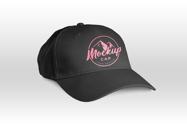 Isolated black cap mockup