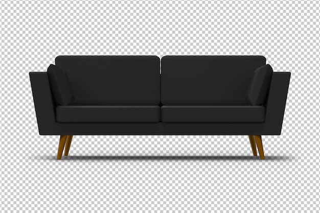 Isolated black sofa