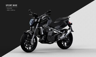 isolated black sport bike from left front view