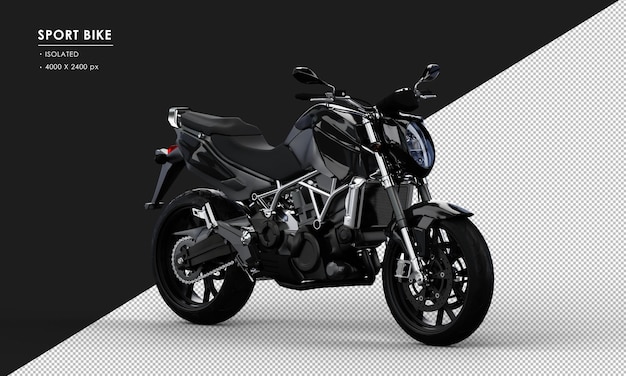 PSD isolated black sport bike from right front view