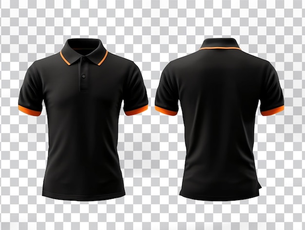 PSD isolated black tshirt front view and back view