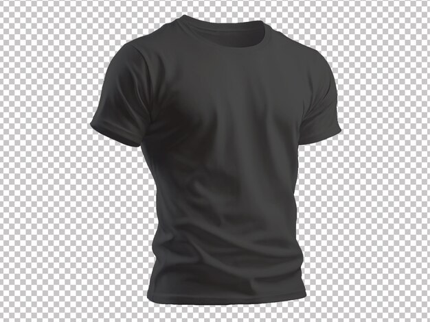 PSD isolated black white tshirt mockup front side view with transparent background