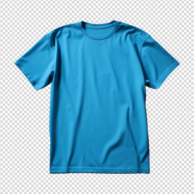 Isolated blue tshirt on a transparent background