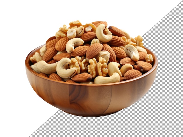 PSD isolated a bowl of nuts with transparent background