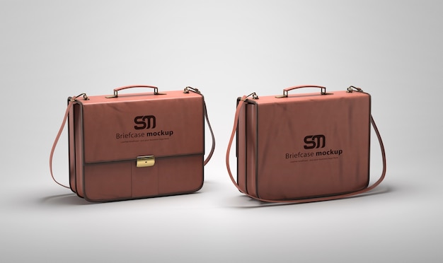 PSD isolated briefcase mockup design