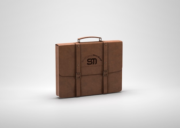 PSD isolated briefcase mockup design