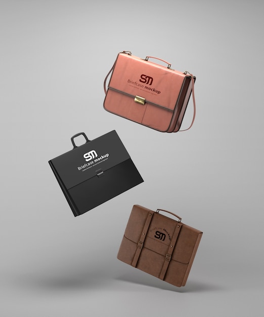 PSD isolated briefcase mockup design