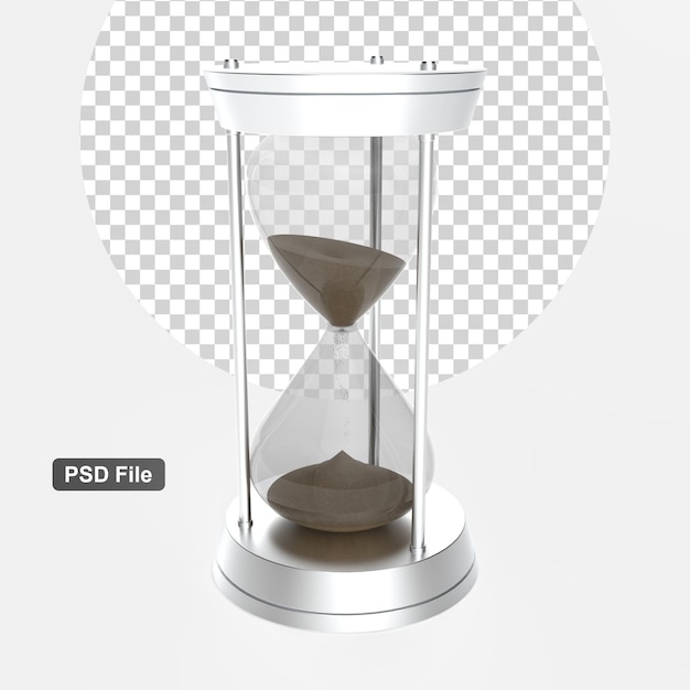 PSD isolated bronze metal hourglass sand clock