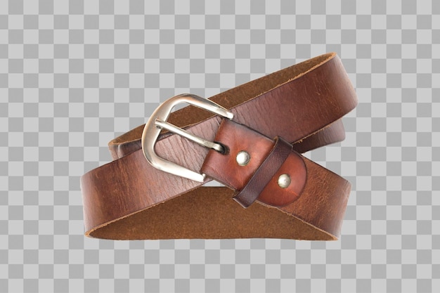 Isolated brown leather belt