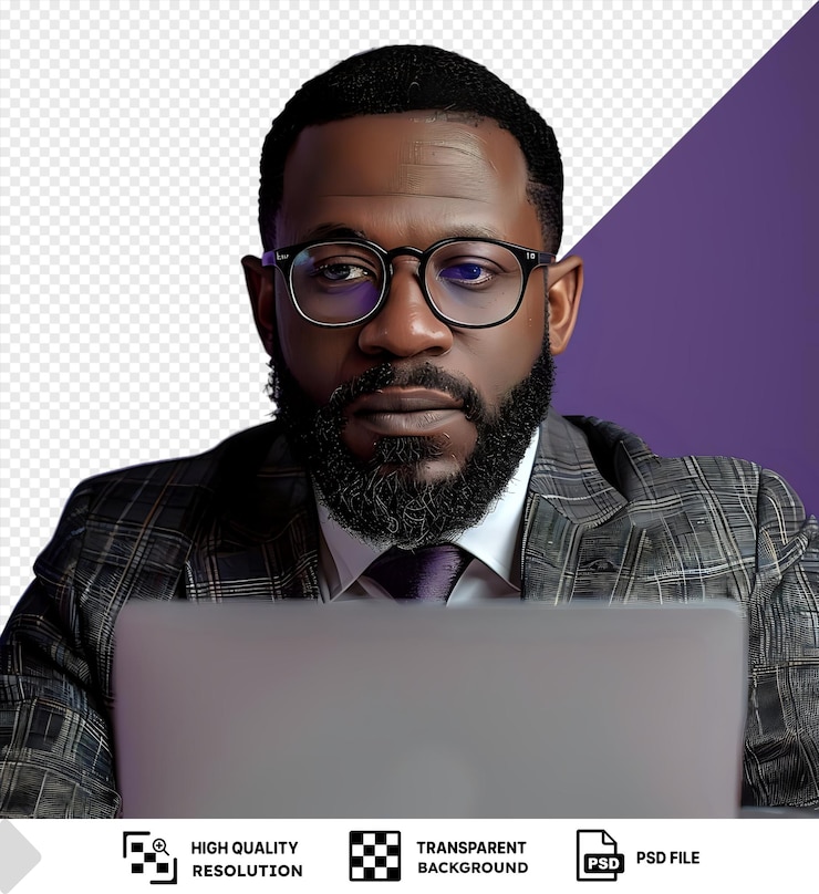 PSD isolated business and success handsome successful african american man w
