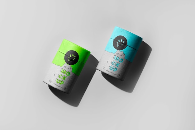 PSD isolated canister round box mockup