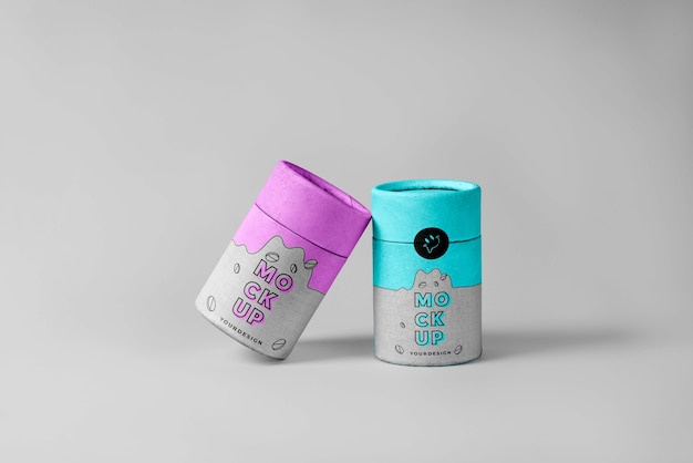 PSD isolated canister round box mockup