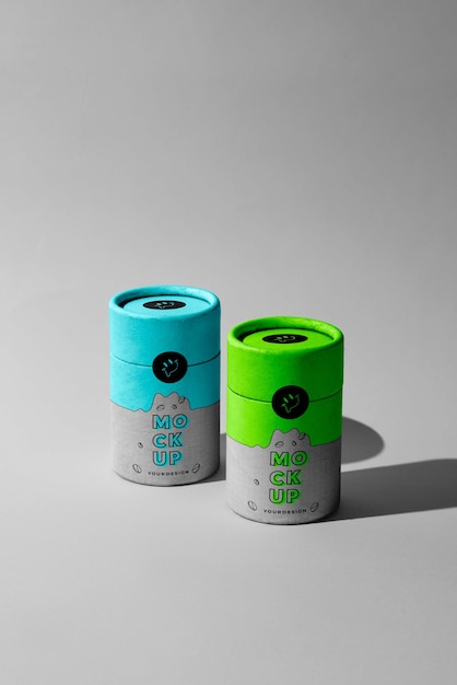 Isolated canister round box mockup