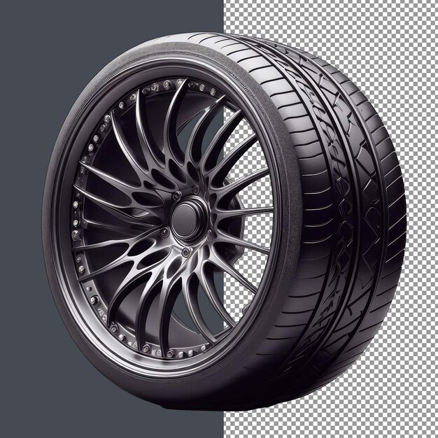 Isolated car wheel closeup png