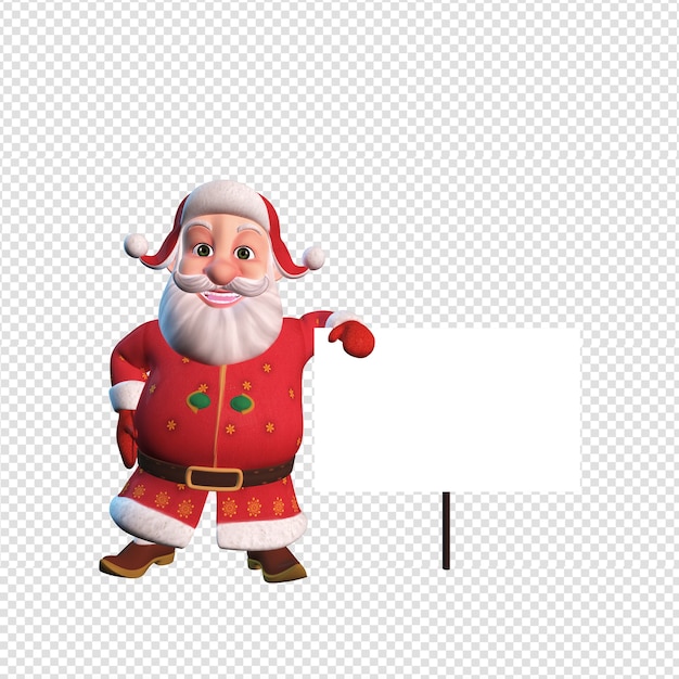 PSD isolated character illustration of santa claus standing
