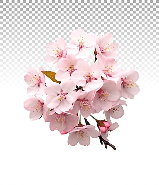 Isolated cherry blossom flower on a clear background