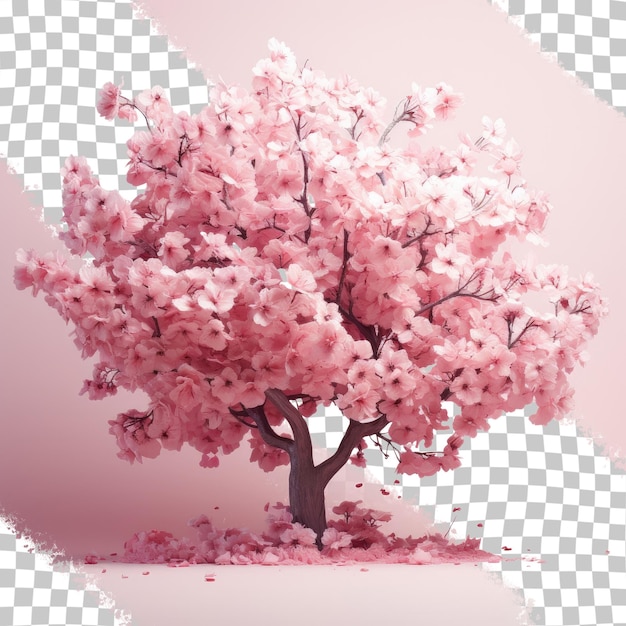 PSD isolated cherry blossom tree on a transparent background