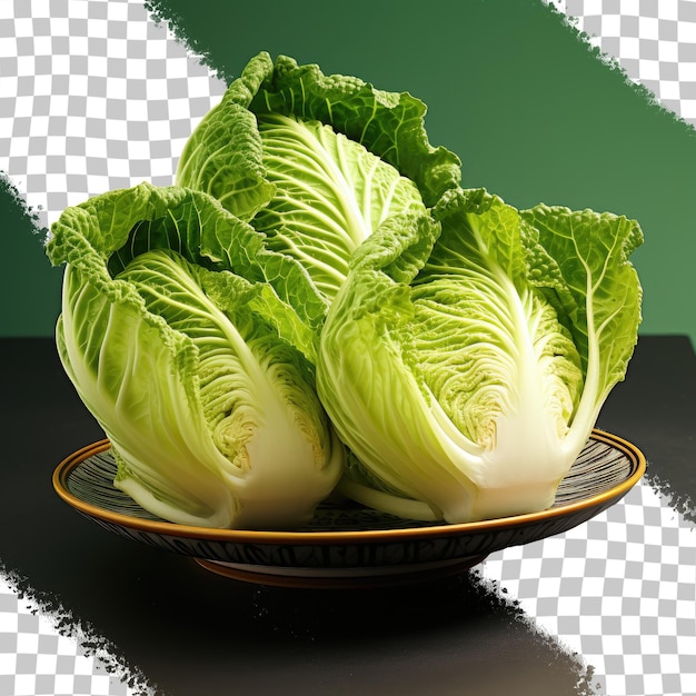 PSD isolated chinese cabbage transparent background dish with clipping path