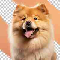 PSD isolated chowchow dog with fluffy coat on a transparent background