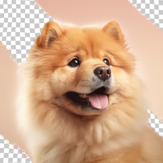 PSD isolated chowchow dog with fluffy coat on a transparent background