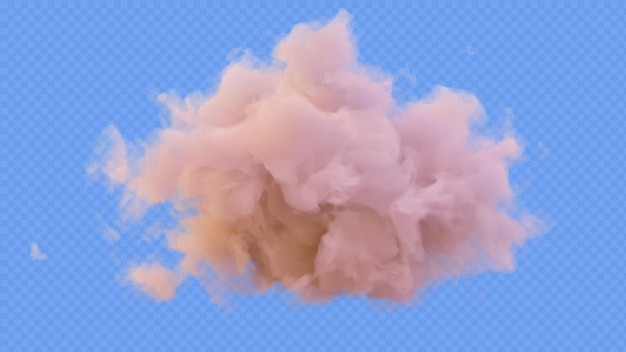 PSD isolated cloud overlay with transparent background