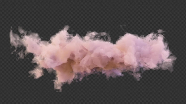 PSD isolated cloud overlay with transparent background