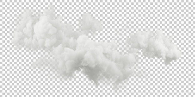 Isolated cloudy atmosphere relaxing shapes on transparent backgrounds 3d rendering png