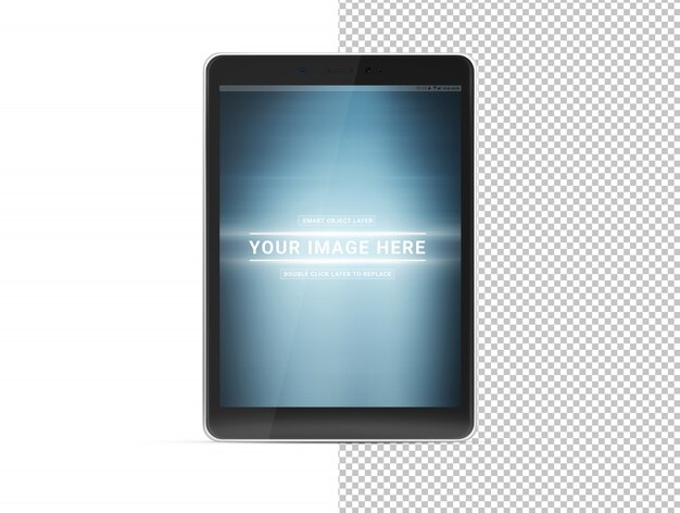 Isolated cut out blue tablet mockup