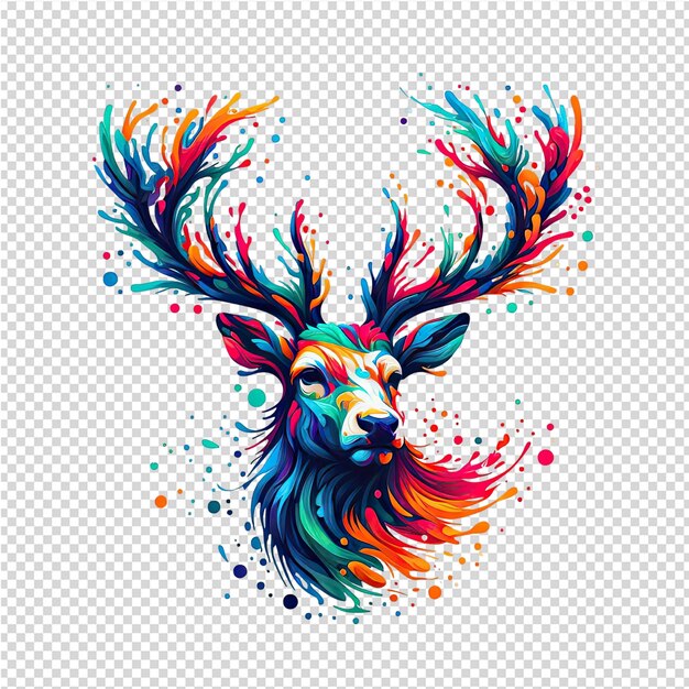 PSD isolated deer on a clear png background