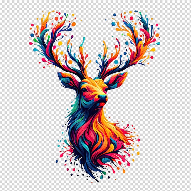 PSD isolated deer on a clear png background