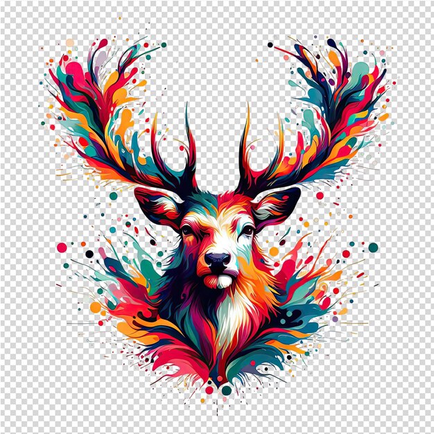 PSD isolated deer on a clear png background