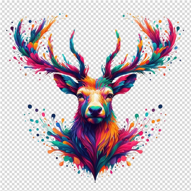 PSD isolated deer on a clear png background