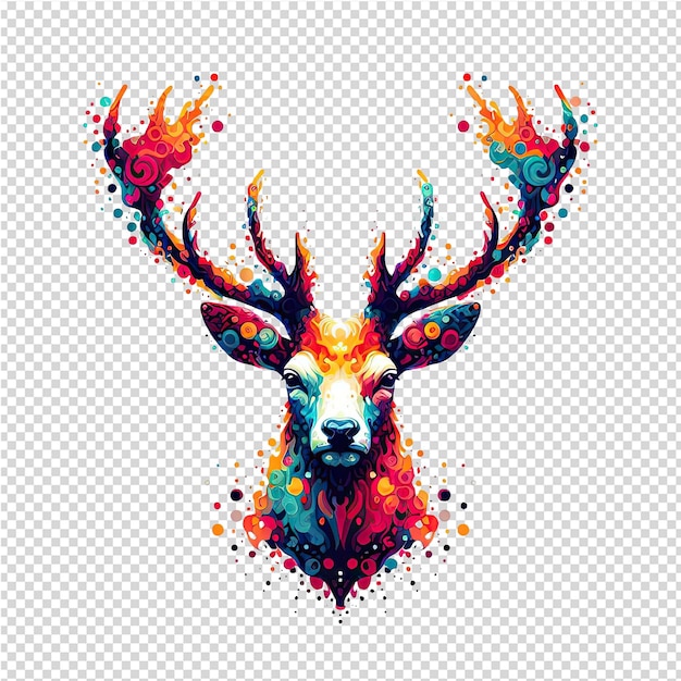 PSD isolated deer on a clear png background
