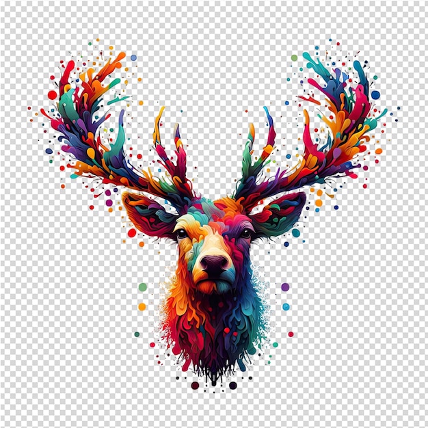 PSD isolated deer on a clear png background