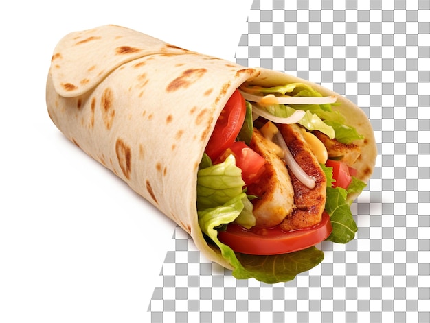 Isolated delicious fast food wrap photo with transparent background