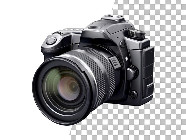 PSD isolated dslr photo camera object with transparent background