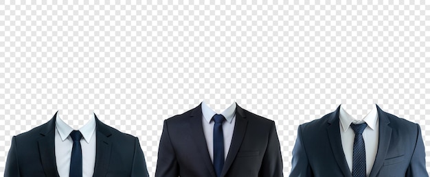 PSD abbigliamento maschile formale isolato ed elegante per uomini d'affari