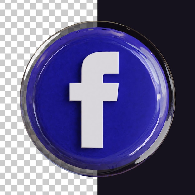 Icona di facebook isolata nel rendering 3d