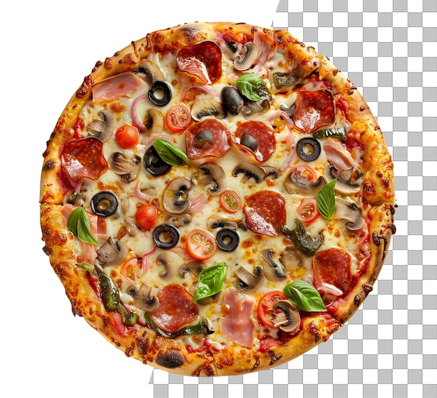 Pizza mista di fast food isolata