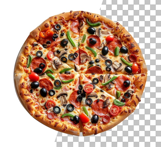 Pizza mista di fast food isolata